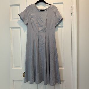 OLIVER BONAS - Grey/Light Blue MIDI Clara Dress with matching blazer